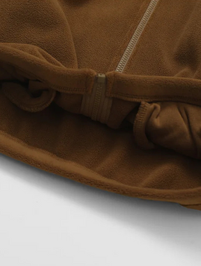 Jaqueta Fleecea Marrom com Zíper Frontal – Estilo Casual Esportivo